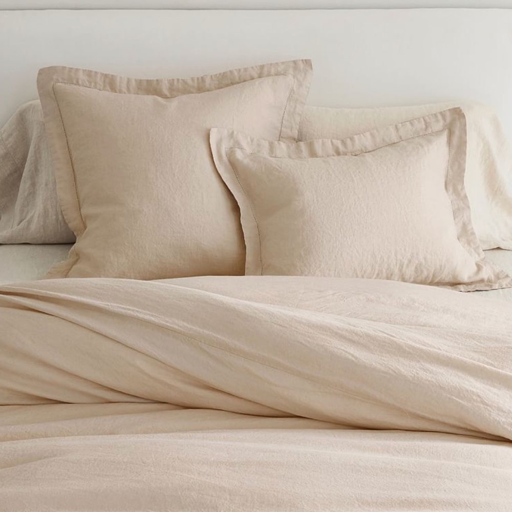 Pottery Barn Belgian Flax Linen Sham - Rosewater NWT (sold individually)